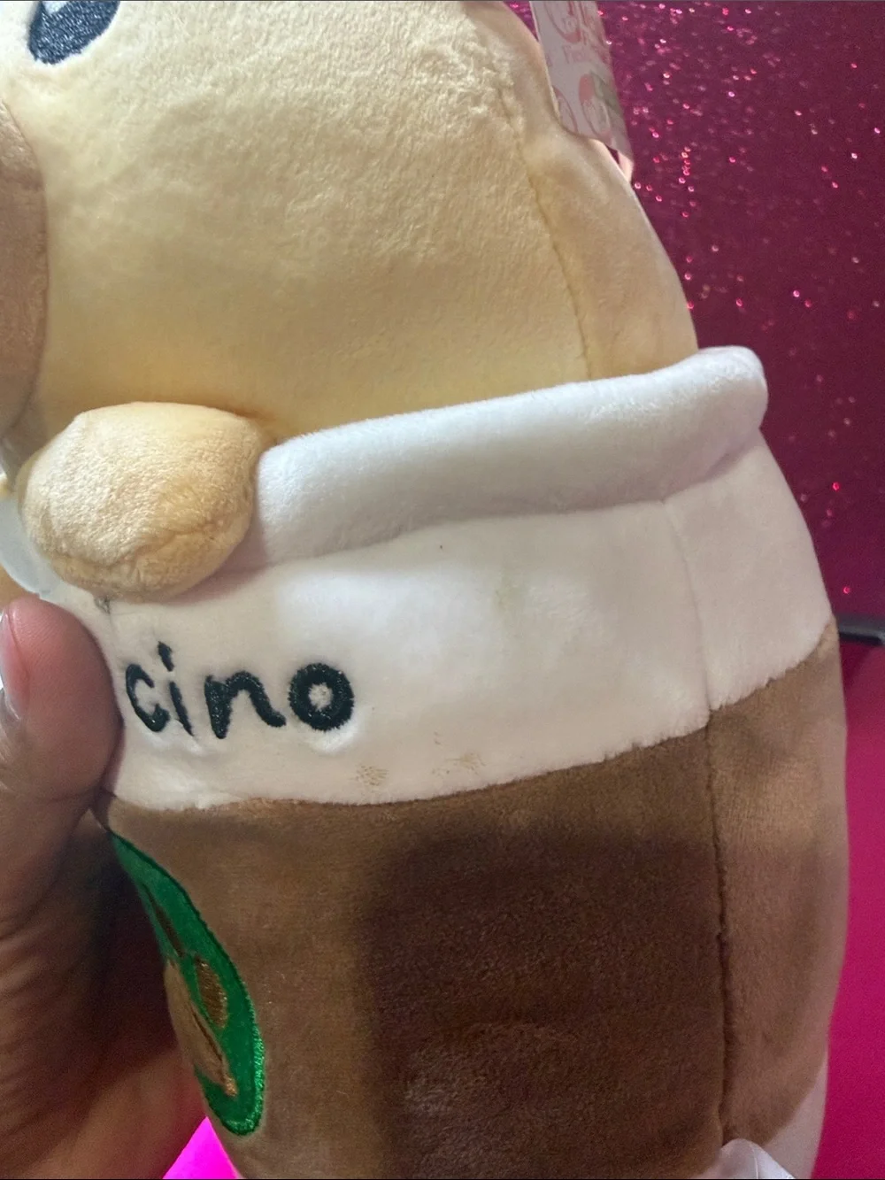Puppuccino Plush Toy - Yellow with Pink Bow